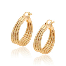 91554 mode hochwertige 18 karat gold überzogene hoop ohrringe, heißer verkauf gold ohrring designs für frauen